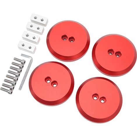 4 supports de levage en aluminium pour cric, adaptateurs de remplacement pour Chevrolet Corvette C5 C6 C7 C8, rouge (1/5)