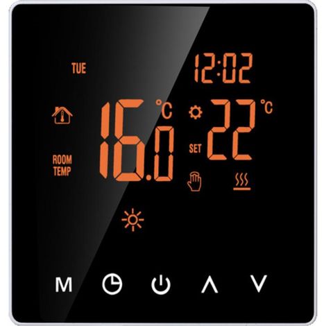 Régulateur de température intelligent Chauffe-eau/gaz Programmable hebdomadaire Régulateur de température numérique LCD Chauffe-eau Régulateur de température antigel Pas de Wi-Fi