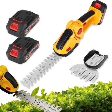 1 Cisaille à Gazon 2 Lames 30cm et 10cm Taille-Haies Électrique 24V Batterie Jardin