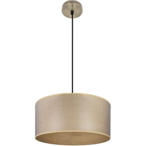 Hängeleuchte tania 1xe27 Leder/helles Holz regx40x40 cm
