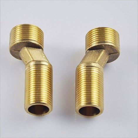 Lot de 2 adaptateurs douche,filetage G1/2 à G3/4,excentricité 6 cm,raccord en iton,convient trous muraux 125 160 mm (1/5)