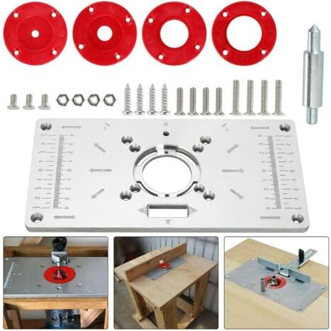 Insert de de toupie en Aluminium,d'insertion de routeur en Aluminium Robuste - Table de toupie en Aluminium d'insertion bancs de Table de toupie Outils en Bois fraisage Machine de Coupe (1/5)