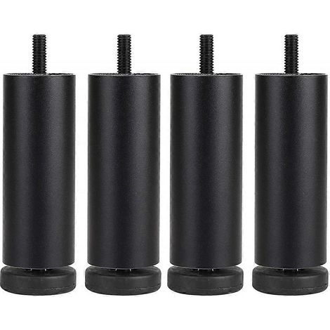 Quatre patins de rehaussement de pieds de meubles de 25 cm, adaptés aux machines à laver/réfrigérateurs/canapés/armoires, noirs. (1/5)