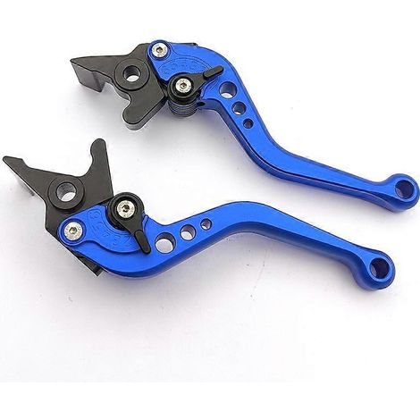 Tige de commande de klaxon de frein de moto PCX160 modifiée, en alliage d'aluminium, anti-chute, frein réglable, poignée longue et courte (bleu 2) (1/5)