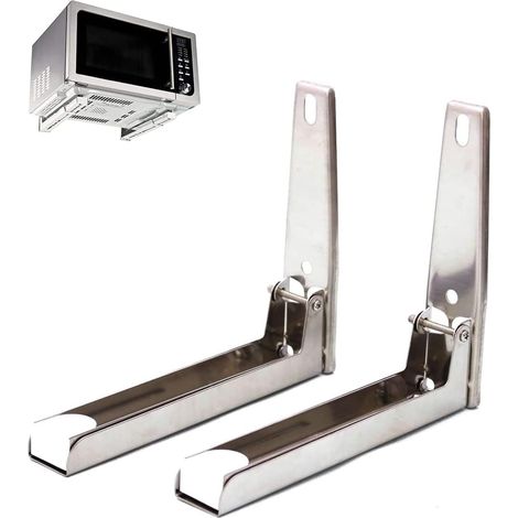 2 Pièces Micro-Ondes Support, Support Mural MicroOnde, Support Universel pour Four à Micro-Ondes Pliable et Robuste, pour Plupart Des Fours Micro Ondes (1/5)
