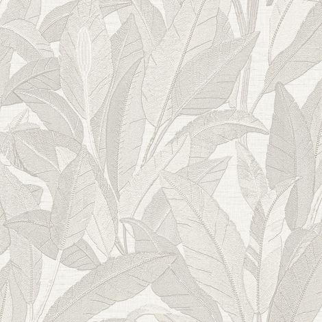 Carta da parati di lusso Profhome RE521051-DI Carta da parati TNT goffrata a caldo goffrata con ornamenti floreali ed effetto madreperla crema bianco-puro bianco-perla 5,33 m2