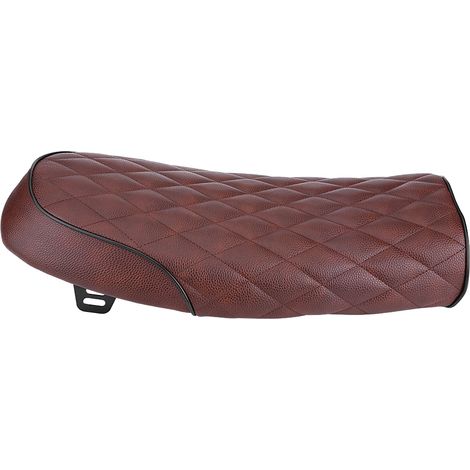 Coussin de selle moto cuir PU rétro Cafe Racer plat pour Honda CG125 GN CG marron (1/5)
