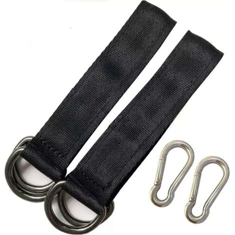 YMYNY 2 pieces tree swing straps, hanging straps, swing accessories, hanging set for 25 cm tree swing, robust hanging straps with 2 snap hooks