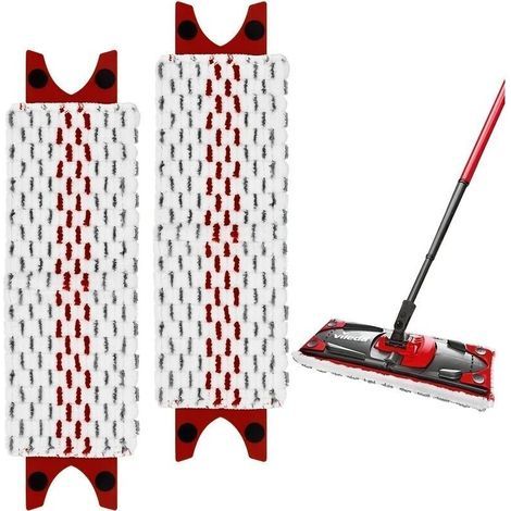 Lot de 6 têtes de balai de rechange compatibles avec les serpillères en microfibre Vileda UltraMax UltraMaT. Accessoires pour balais à franges. (1/4)