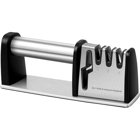 Aiguiseur, 4 en 1 lames de cuisine et ciseaux outils d'aiguisage, accessoires de couteaux de cuisine de chef professionnel, aiguiseur manuel cuisine