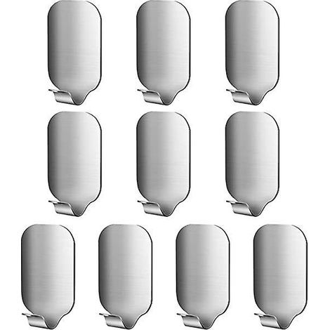 Selbstklebende Haken – Eine Packung mit 10 Wandhaken zur Türmontage, geeignet für Bad und Küche, Handtuchhaken – Ac (1/5)