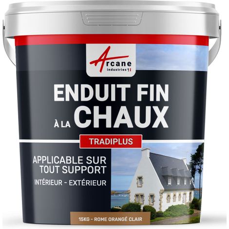 Enduit fin à la chaux, décoration, intérieure, extérieur, maison : Tradiplus - 15 kg (jusqu'à 14 m²) Rome - Terracotta - ARCANE INDUSTRIES