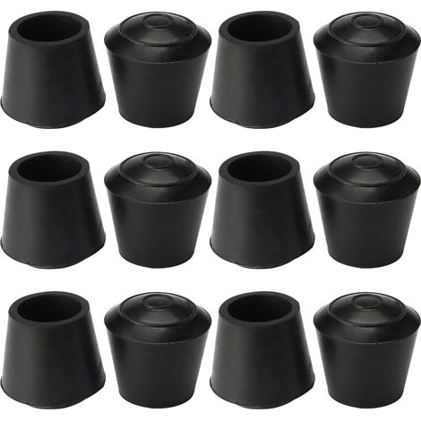 12pcs Embout Pied Chaise Bouchon Tampon Capuchon Protection Jambe Meuble Plancher en Caoutchouc Diamètre Intérieur 16mm (1/5)