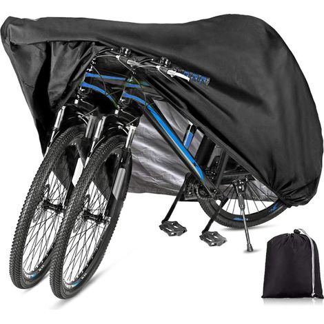 Vtizikl Housse de Vélo pour 2 Vélo, 420D Oxford Imperméable Housse de Protection 200x70x110CM,Noir (1/5)