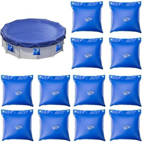 QORVA-12pcs Sac de Sable pour Piscine, Sacs de Poids pour Bache Piscine,Sac de Suspension pour Couverture de Piscine, Poids du Couvercle de la Piscine d'hiver,30x30cm