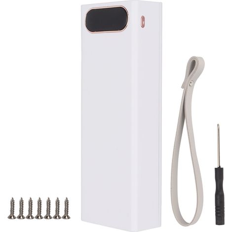 Abnehmbares Gehäuse für 22,5-W-Schnelllade-Powerbank mit LCD-Display – Gehäuse für 20 x 18650-Akkus – Weiß (1/5)