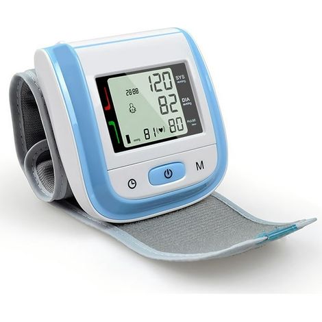 Tensiomètre automatique bracelet avec cardiofréquencemètre, écran LCD, mémoire et étui de transport électronique (1/5)
