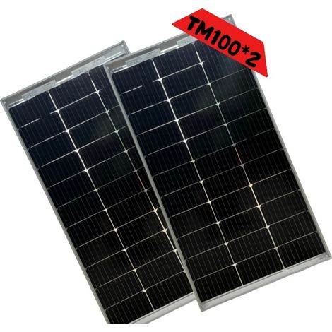 Panel solar, tecnología bifacial, potencia de salida de 100 W, 2 unidades de 100 W. (1/2)