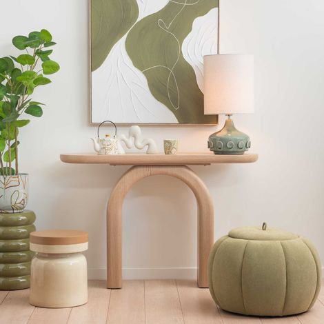Amadeus - Pouf Pumpkin vert D60 cm en tissu