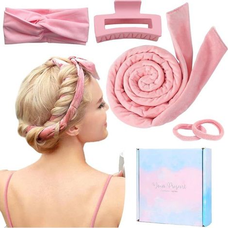 Bandeau pour bigoudis sans chaleur pour dormir toute la nuit, kit de bouclage doux et sans chaleur, bigoudis ondulés sans chaleur (1/5)