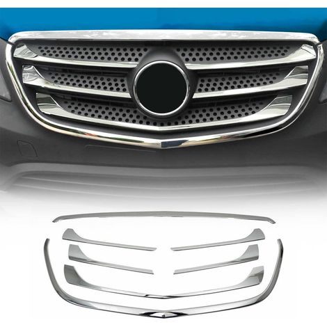 Moulure de Grille de Calandre Compatible avec Mercedes Vito W447 2014 à 2024, Garniture Baguette de Calandre en Acier Inoxydable Argent (1/5)