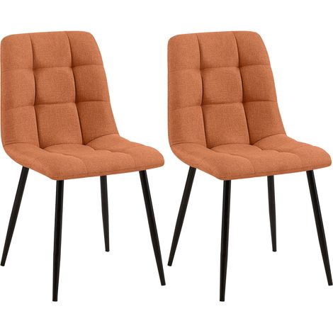 2er Set Esszimmerstuhl Tilde orange Stoff