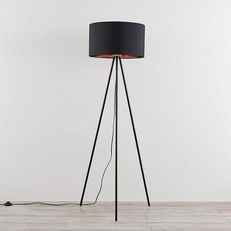 [NEUWERTIG] B-Ware Lampenwelt Dreibeinige Textil-Stehleuchte Folke Stehlampe Lampe Leuchte schwarz (1/2)