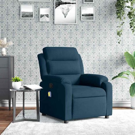 Massagesessel Blau Samt (1/5)