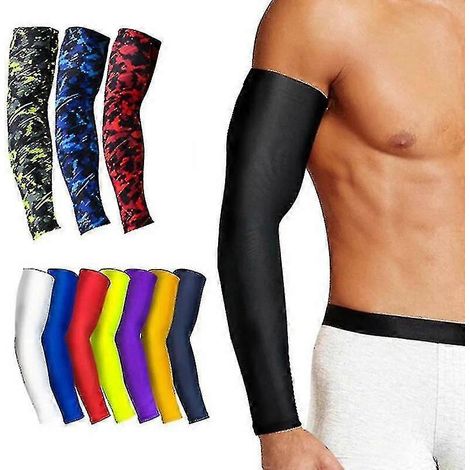 Manchons de course respirants, à séchage rapide et résistants aux UV, coudières de basketball, protège-bras de fitness-L-D White