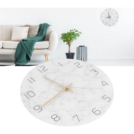 Horloge Murale en Marbre Moderne - Cadran Acrylique Fissuré avec Impression UV - Décoration Salon Élégante (1/5)