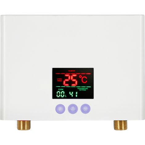 GARRYFIZH Chauffe-eau instantané électrique 220V 3KW sous évier avec affichage de la température LED, étanche et résistant à la pression