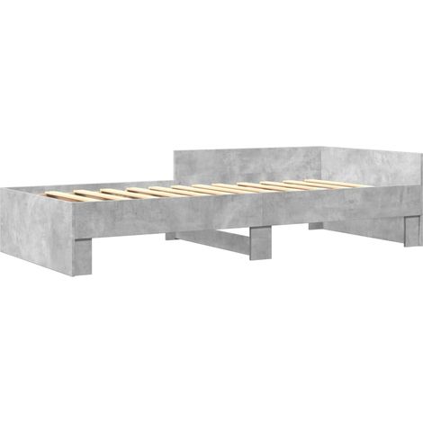 vidaXL Cadre de lit sans matelas gris béton 90x200cm bois d'ingénierie (1/5)