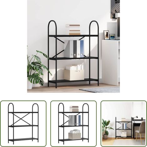 Holzwerkstoff - Bücherregal Schwarz Eichen-Optik 80 x 30 x 109 cm Holzwerkstoff (1/5)