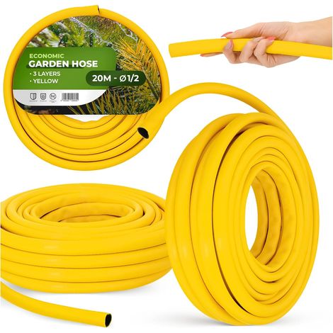 1 Tuyau d'arrosage, 20 m, 3 couches renforcées, résistant aux UV, flexible, pour jardin et lavage