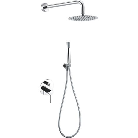 Conjunto de ducha empotrado con grifo monomando y acabado cromado stick Milos de Imex (1/3)