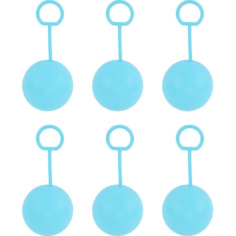 6 balles d'eau réutilisables en silicone avec anneau de transport, remplissage rapide et auto-obturant, jeux d'éclaboussures d'été pour piscine, plage et extérieur - Bleu (1/5)