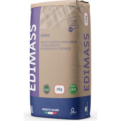 Edimass massetto cementizio pronto fibrato a ritiro controllato 25 kg