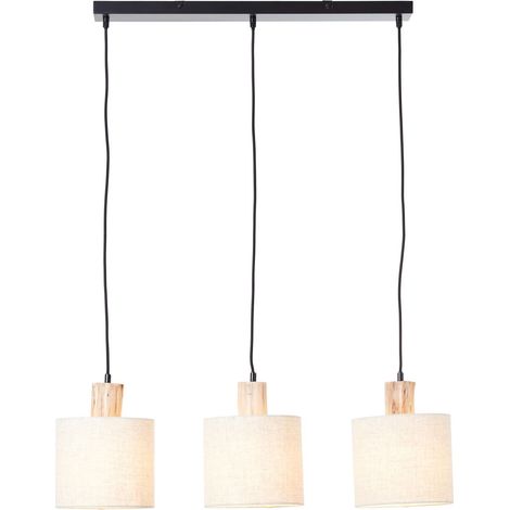 Pendelleuchte Pia Met/Holz/Textil, schwarz/natur (1/5)