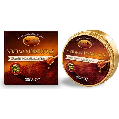 Cire pour bois JUE FISH - Protège et nettoie les surfaces en bois, élimine la poussière et les taches, et leur apporte de la brillance. 30 g (1/5)