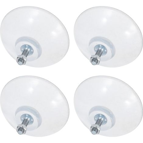 Lot de 4 Ventouses à Visser Transparentes 8,4 CM en PVC Écrous M6 Pieds de Rechange pour Trancheuse à Frites Professionnelle Cuisine