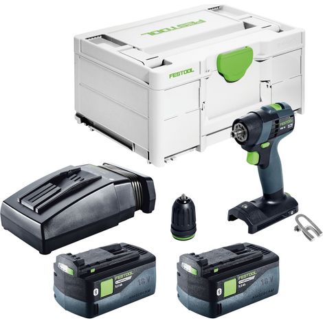 Perceuse-visseuse sans fil Festool TXS 18-Basic 18 V 40 Nm Brushless + 2 batteries 5,0 Ah + chargeur + Systainer