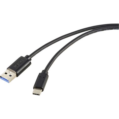 Renkforce Câble USB USB 3.2 Gen2 USB-C® mâle, USB-A mâle 1.00 m noir blindage total RF-5720404