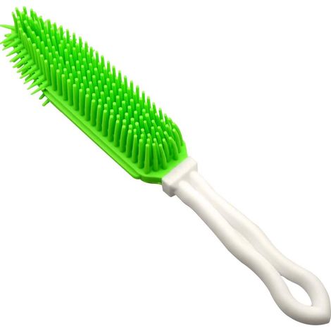 Pet Hair Removal Brush Portable Fluff Cleaner Long Handle Bath Brush (green) (1/5)
