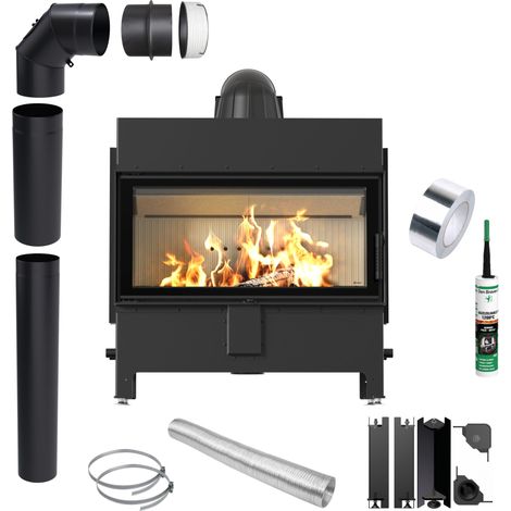 KRATKI LUCY 16kW Ø200 Luft Kamineinsatz Rekuperation mit Rohrset (1/5)