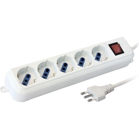 Ciabatta Multipresa Elettrica Con 5 Posti Schuko Con Interruttore Per Accensione (1/4)