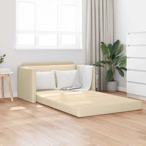 Canapé-Lit,Lit de jour,Lit de repos 110cm Crème tissu (1/5)