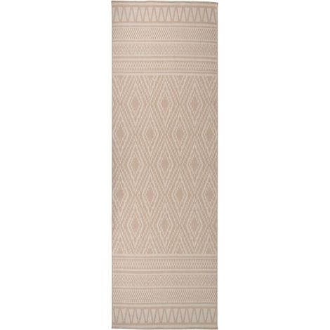 Alfombra de exterior de tejido plano rayas marrones 80x250 cm vidaXL (1/5)