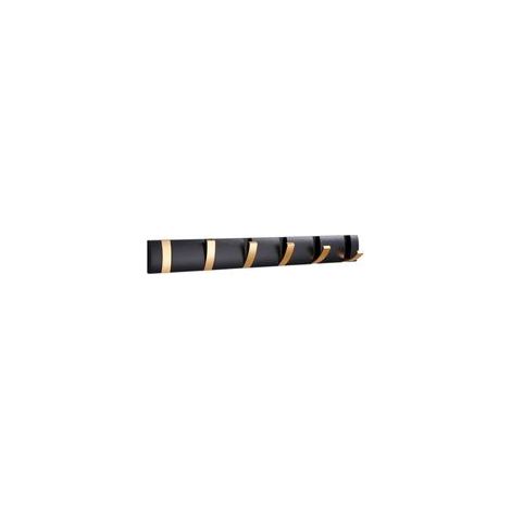 Porte Manteau Mural avec 6 Crochets, Porte Manteau Salle de Bain Pliant Moderne Noir Or, Porte Serviettes peu Encombrants pour Suspendre Manteaux, Chapeaux, écharpes (Noir + Or, 6 Crochets) (1/5)