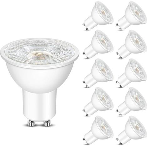Ampoules LED GU10, blanc neutre 4000K, 5W (équivalent 50W), spot LED GU10, 500 lm, non dimmable, angle de faisceau 38°, lot de 10 (1/5)