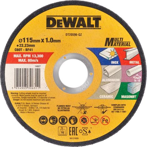 Dewalt DT20596 disco Multi-Material 115mm